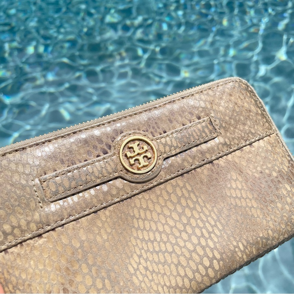 Tory Burch Python Continental Zip Wallet - Picture 3 of 9